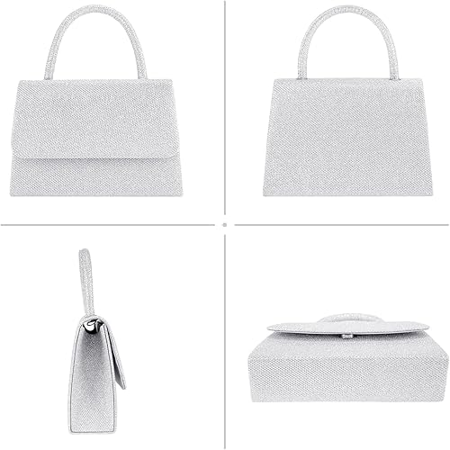 Iconic Larcenciel Women's Clutches, Sparkly Handbags for Women with Detachable Chain, Top Handle Evening Clutch Bag, Elegant Crossbody Bag Fashion Shoulder Bag for Party, Prom Wedding