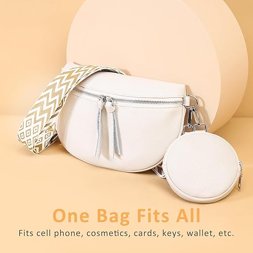 Iconic BROTOU Crossbody Bag for Women, Leather Handbag & Shoulder Bag with Adjustable Wide Strap, Chain Strap & 3-Slot Card Holder, Camera Cross Body Bag for Lady Girl Shopping Daily Use