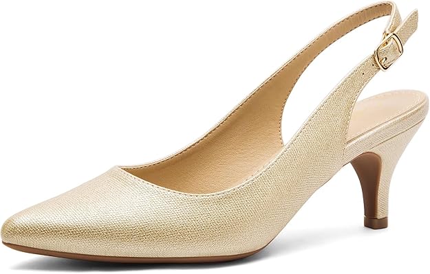 Iconic Greatonu Pointed Toe Sandals Slingback Kitten Heel Pointed Toe Pumps