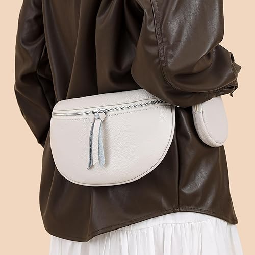 Iconic BROTOU Crossbody Bag for Women, Leather Handbag & Shoulder Bag with Adjustable Wide Strap, Chain Strap & 3-Slot Card Holder, Camera Cross Body Bag for Lady Girl Shopping Daily Use