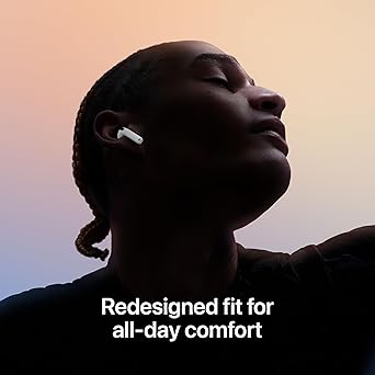 Apple AirPods 4 Wireless Earbuds, Bluetooth Headphones, Personalised Spatial Audio, Sweat and Water Resistant, USB-C Charging Case, H2 Chip, Up to 24 Hours of Battery Life, Effortless Setup for iPhone