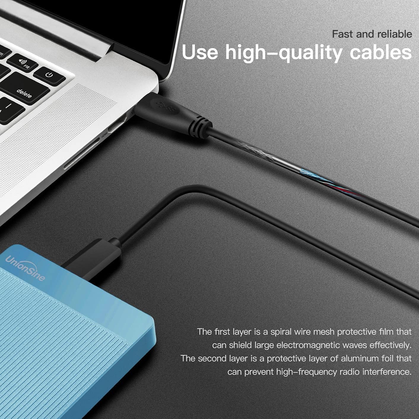 HD2510 500GB USB 3.0 Ultra Slim Portable External Hard Drive HDD Compatible with PC, Mac, Laptop, Xbox, Xbox One, PS4 (Black)