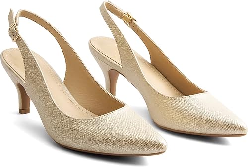 Iconic Greatonu Pointed Toe Sandals Slingback Kitten Heel Pointed Toe Pumps